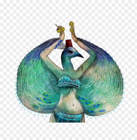 eacock bellydancer - illustratio Isolated Item with Transparent Background PNG