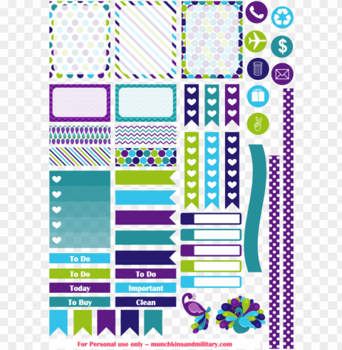 eacock erin condren life planner stickers free - printable peacock planner stickers Isolated Element in Clear Transparent PNG