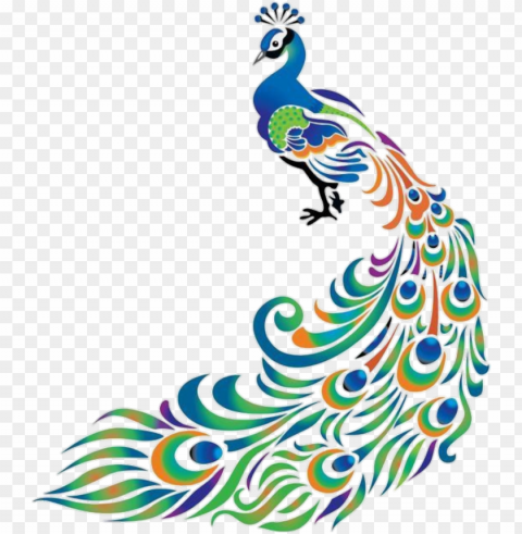 eacock sticker - colorful drawings of peacock Isolated Item with HighResolution Transparent PNG