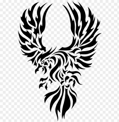 eagle silhouette tattoo - philippine eagle tribal tattoo PNG without watermark free