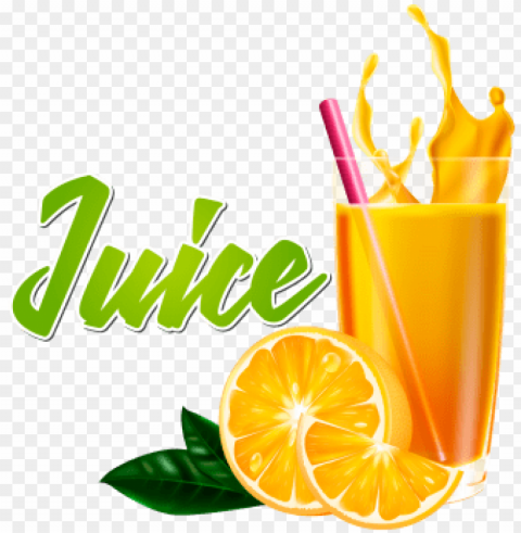 ealistic glass of orange juice with fruit and splash - real juice PNG Graphic with Isolated Transparency