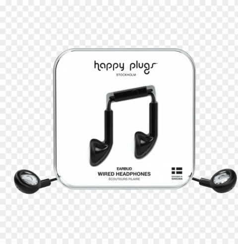 earbud black - happy plugs earbud Transparent PNG artworks for creativity