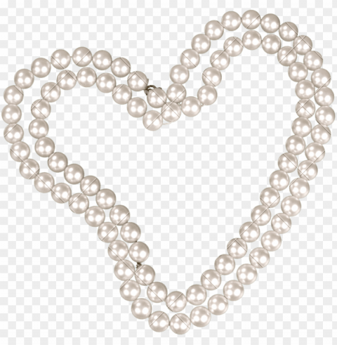 earl necklace in shape - pearl in shape of heart PNG with isolated background