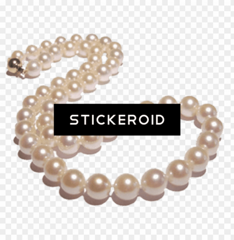 earl string pearls - freshwater cultured pearl row necklace Clear Background PNG Isolated Design Element