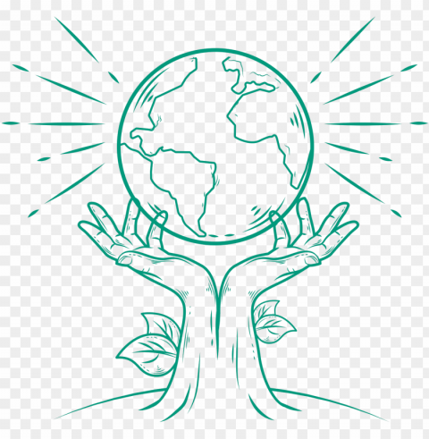 earth day is an event celebrated every year on the - simple mother earth drawi Transparent Background Isolation in HighQuality PNG