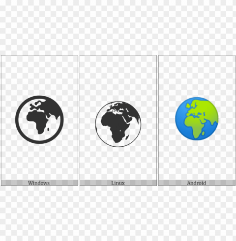 earth globe europe-africa on various operating systems - emblem HighQuality PNG Isolated Illustration