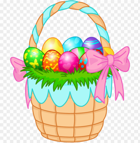 easter basket eggs pink ribbon High-quality transparent PNG images