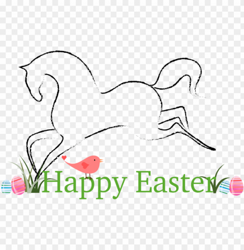easter clipart horse - happy easter horse PNG Graphic Isolated on Transparent Background