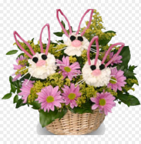 easter flower clipart basket - easter PNG Graphic with Transparent Background Isolation