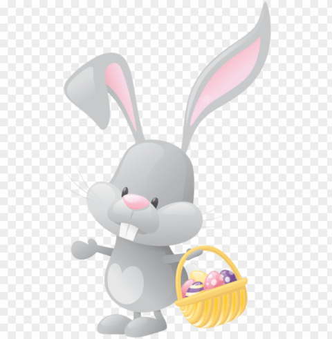 easter with basket clip art image - easter bunny with basket clip art Transparent Background Isolated PNG Design