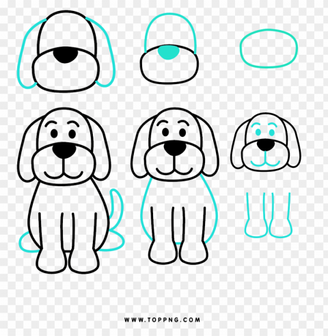 Easy drawing Dog PNG pictures without background