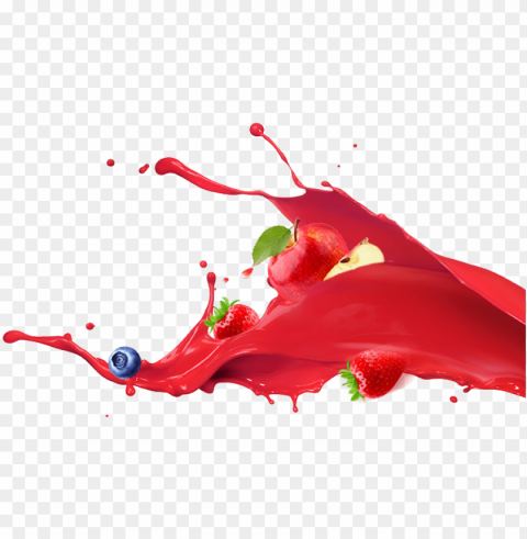 easy facebook feed error - strawberry juice splash PNG Isolated Object with Clear Transparency
