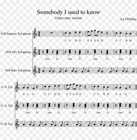 easy short version - somebody that i used to know xylophone notes Transparent background PNG photos