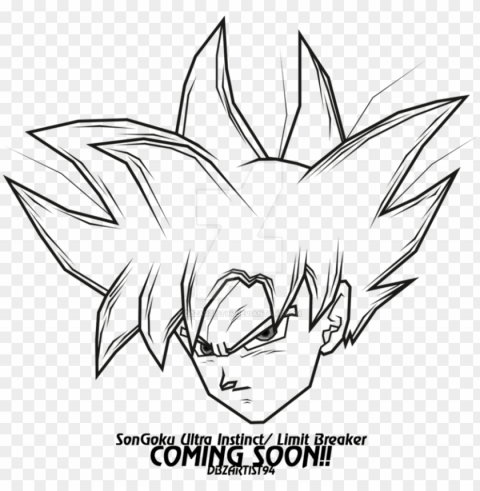 easy to draw ultra instinct goku Isolated Item on Transparent PNG Format