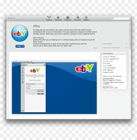 ebay mac app PNG files with clear background collection