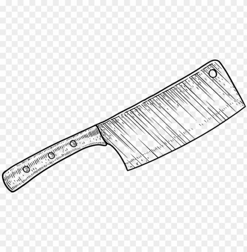echo & rig provides top-tier meat obtained from a network - butcher shop knife line art Transparent Cutout PNG Isolated Element
