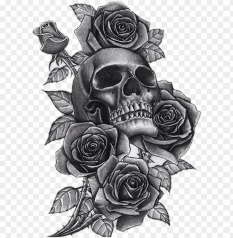 eck tattoo clip art library stock - skull and roses tattoo sleeve for girls Isolated Subject on HighQuality Transparent PNG
