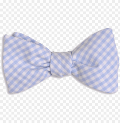 eckwear the lucky knot - high cotton men's self tie carolina blue gingham bow Isolated Icon with Clear Background PNG