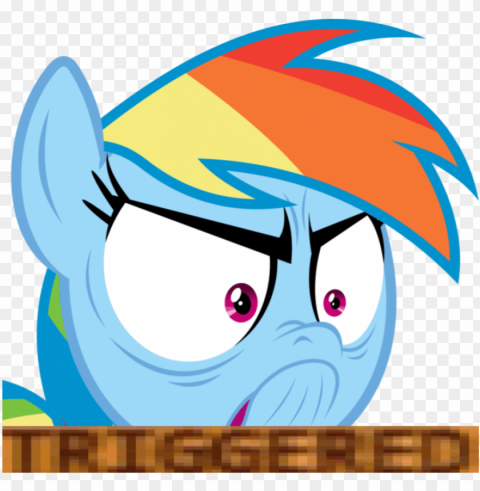 Edit Meme Rainbow Dash Safe Simple Background - My Little Pony Triggered Isolated Subject On HighQuality PNG