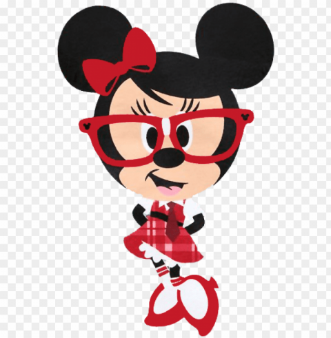 eek clipart cute - nerd minnie mouse Isolated Item with Transparent Background PNG