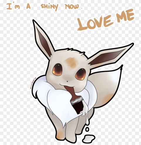 eevee drawing love - eevee i love you Isolated Artwork on Transparent Background