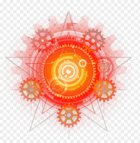 effect gears star orange portal magic - magic circle orange Isolated Object on Transparent PNG