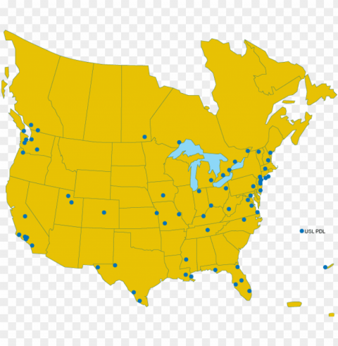 El Fútbol Ya Puso Sus Raíces En Los Estados Unidos - Us And Canada Map Ico PNG With Clear Isolation On Transparent Background