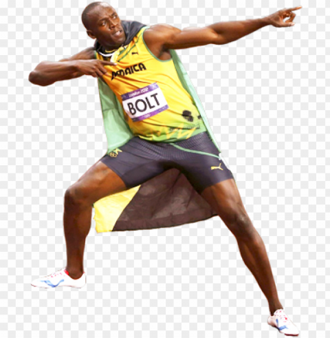 el hombre más rápido del mundo - usain bolt jamaica sprinter sport 32x24 print poster PNG files with no backdrop wide compilation