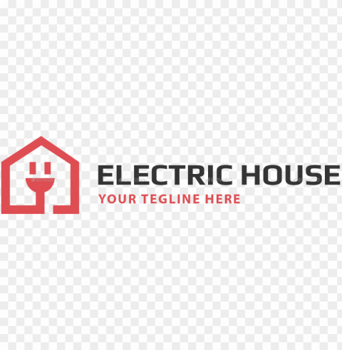 electric house logo PNG Graphic Isolated on Transparent Background