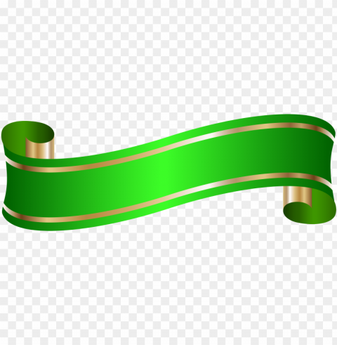 Green Ribbon Banner Clipart PNG graphics with transparency