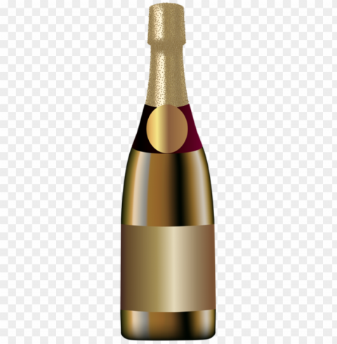 elegant champagne bottle Isolated Item on Transparent PNG