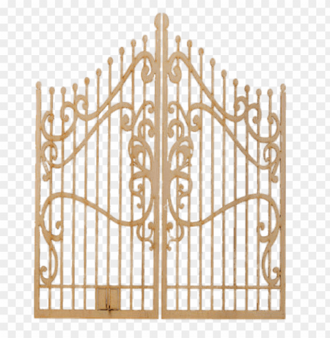 elegant wooden gate Transparent PNG Isolated Item with Detail
