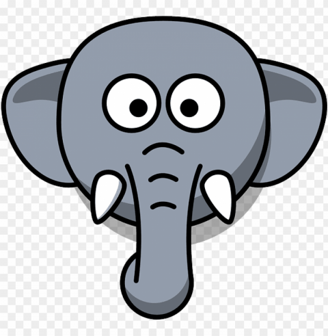 elephant face clip art Isolated Object on Clear Background PNG