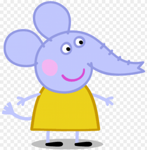 elephant from peppa pig Isolated Character in Transparent Background PNG