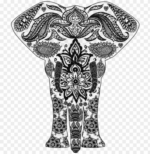 elephant mandala no background PNG Graphic with Transparent Isolation