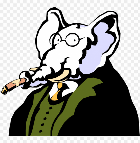 elephant smoking a cigar Isolated Element on HighQuality PNG