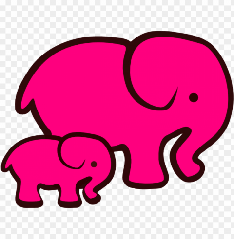 Elephants Mom And Baby Transparent PNG Object With Isolation