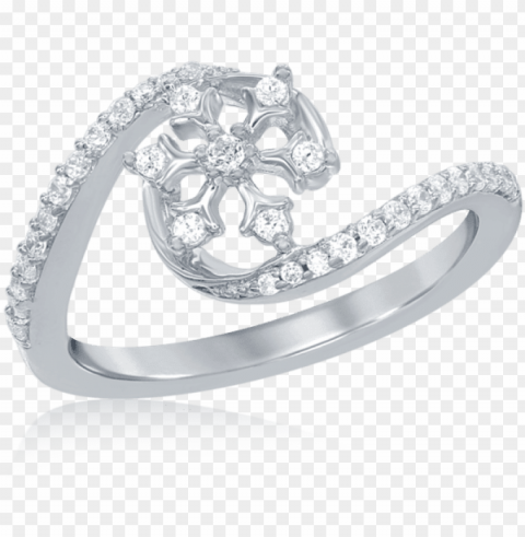 elsa frozen snowflake diamond swirl ring in 14k white - elsa snowflake diamond swirl ri PNG images with clear cutout