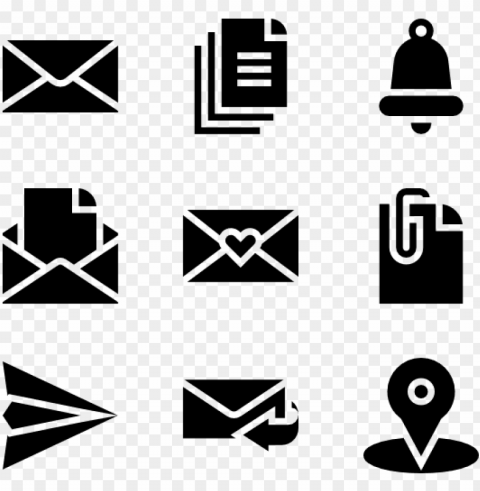 email 50 icons - email PNG transparent design bundle