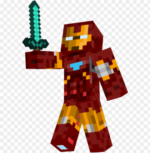 embed html - - iron man minecraft skin Clear Background Isolation in PNG Format