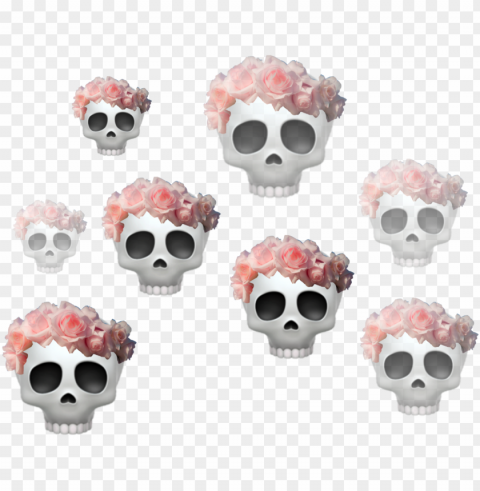 emoji crown skeleton skull tumblr heartcrown roses - skull CleanCut Background Isolated PNG Graphic