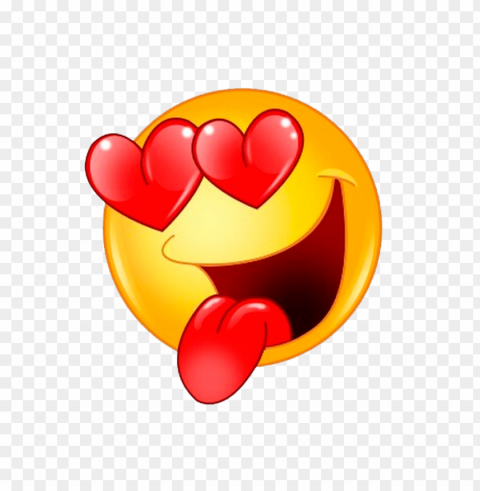 emoji face in love tongue and hearts eyes PNG Image Isolated with HighQuality Clarity