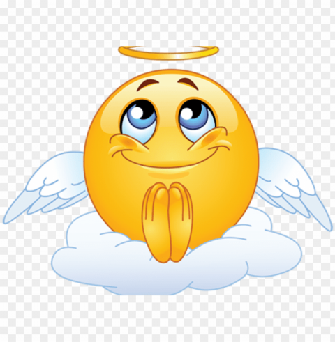 emoji faceangel - angel emot Transparent Background Isolated PNG Character