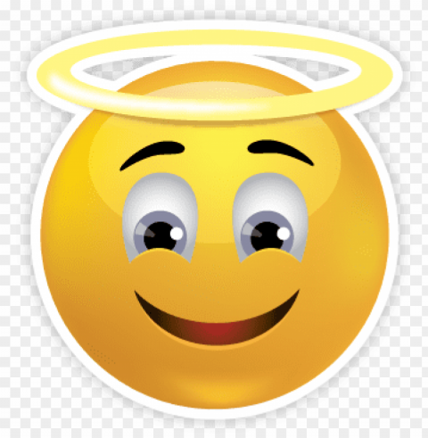 emoji faces - angel emoji Isolated Illustration on Transparent PNG