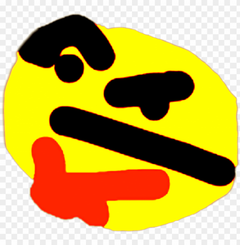 #emoji #hmm #b #deepfry #deepfried #deepfriedmemes - discord thinking emoji Isolated Character on Transparent Background PNG