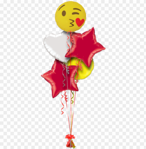 emoji kissing heart valentines balloon - happy birthday sister balloo PNG Image Isolated on Clear Backdrop