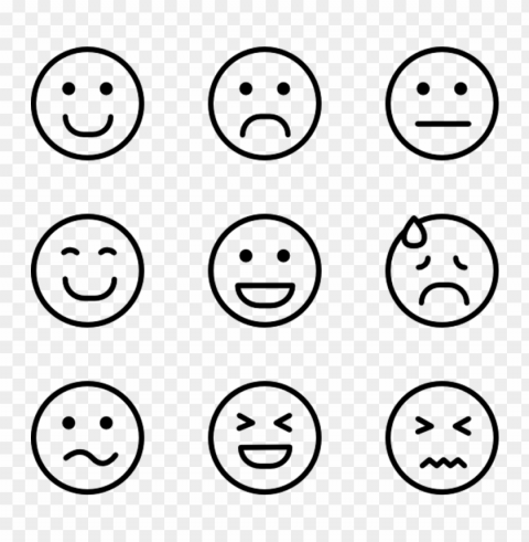 emotion black faces icons free PNG Image Isolated with Transparent Clarity