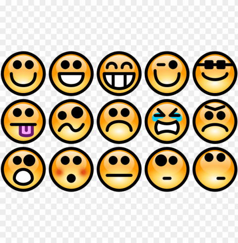 emotions smileys feelings faces chat - smiley face collectio Clear Background PNG with Isolation