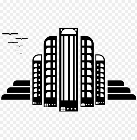 empire state building silhouette download - art deco building Transparent PNG Object with Isolation