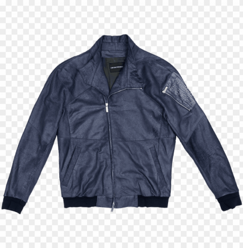 emporio armani nappa leather jacket with side zip patch - leather jacket PNG for mobile apps